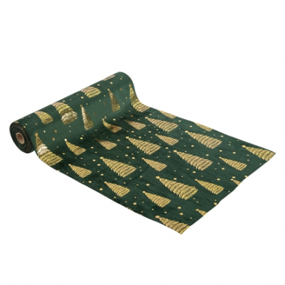 Stalo takelis "Aksominės eglutės", žalias (28 cm x 3 m)