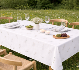 Staltiesė "Lamina", medžiaginė balta (140x250 cm) 1