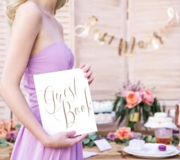Svečių-palinkėjimų knyga "Guest Book", balta-rožinio aukso 2 Svečių-palinkėjimų knyga "Guest Book", balta-rožinio aukso 2