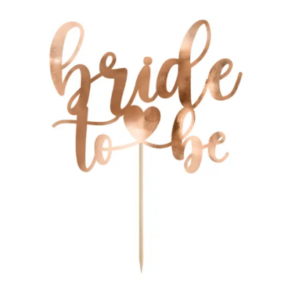 Torto dekoracija "Bride to be", rožinio aukso spalvos