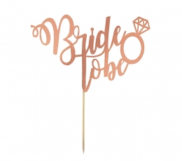 Torto dekoracija "Bride to be", rožinio aukso spalvos