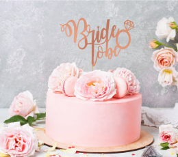 Torto dekoracija "Bride to be", rožinio aukso spalvos 1