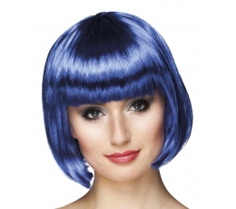 Trumpų plaukų perukas, mėlynas