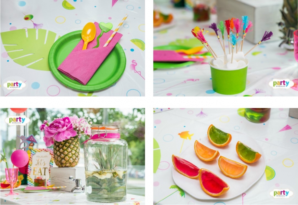Tutti frutti vaisinis stalo dekoras