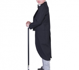 Vaikiškas ilgas švarkas, juodas (116 cm)  1