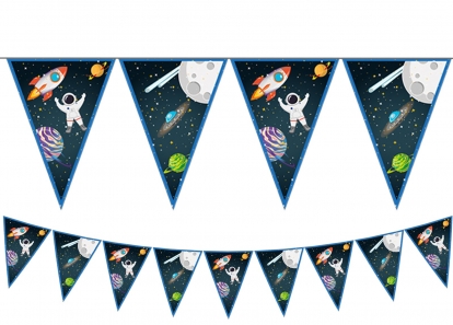 Vėliavėlių girlianda "Kosmosas" (9 vėliavėlės)