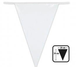 Vėliavėlių girlianda, plastikinė balta (10 m) 1