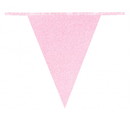 Vėliavėlių girlianda, rausva blizgi (6 m)