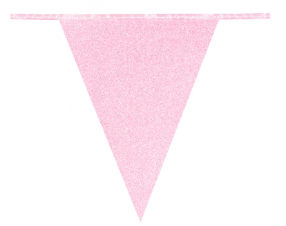 Vėliavėlių girlianda, rausva blizgi (6 m)