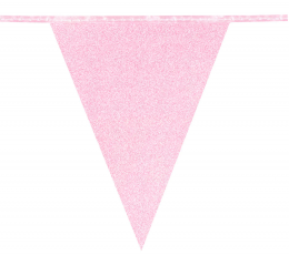 Vėliavėlių girlianda, rausva blizgi (6 m) 2