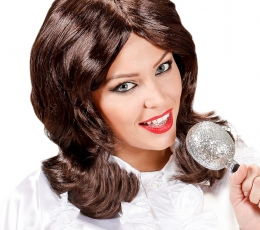 Vidutinio ilgio perukas "70s Pop Star", rudas 1
