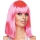 Vidutinio ilgio plaukų perukas, neoninis rožinis