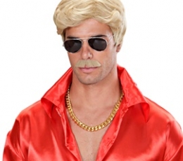 Vyriškas perukas su ūsais "Blonde Playboy" 1