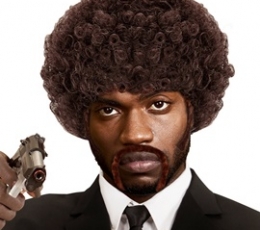 Vyriškas perukas su ūsais "Pulp Afro" 1