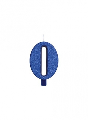 Žvakutė "0", mėlyna (9,5 cm)