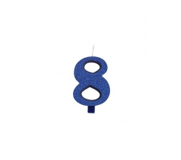 Žvakutė "8", mėlyna (9,5 cm)