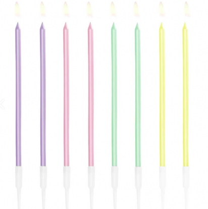 Žvakutės, ilgos pastelinės (16 vnt./14 cm)