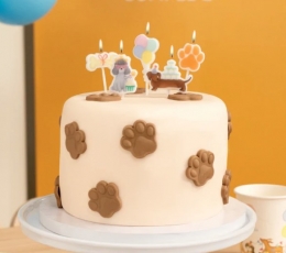 Žvakutės-smeigtukai "Šuniukų gimtadienis" (5 vnt.) 1