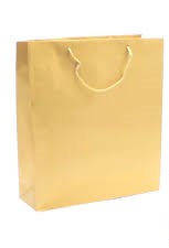 Dovanų krepšelis, auksinis (27X37X12 cm)