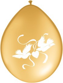Balionai "Auksiniai balandžiai" (10 vnt./28 cm)