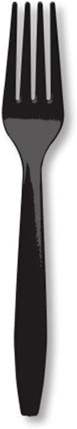 Daugkartinio naudojimo šakutės, juodos (24 vnt.)