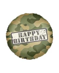 Folinis balionas "Happy Birthday Camouflage" (46 cm)