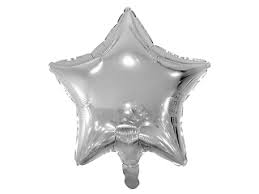 Folinis balionas "Sidabrinė žvaigždė" (48 cm)