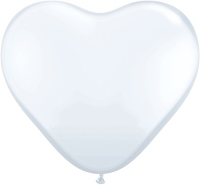 Guminiai balionai "Balta širdelė" (100vnt./15cm. Q6)