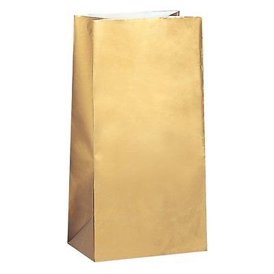 Skanėstų-dovanų maišeliai, auksiniai popieriniai (10 vnt.) 
