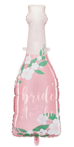Фольгированный шарик "Розовое шампанское-Bride to be" (49х108 см)