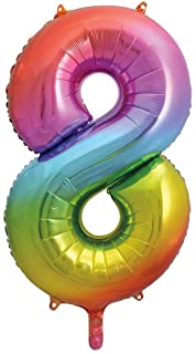 Фольгированный шарик цифра "8" разноцветный (86 см)