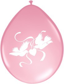 Gum. bal."Rausvi balandėliai"/ girlianda (10 vnt./28cm.)